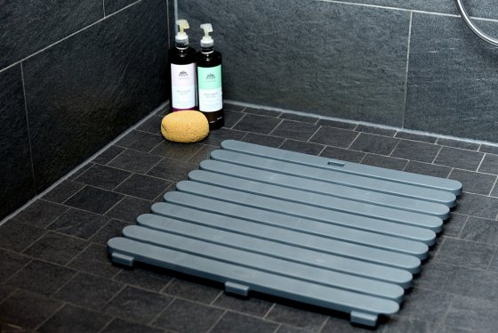 Duschmatte Mod. Indoor & Outdoor Grau 55 x 55 cm, mit rutschhemmender Struktur 