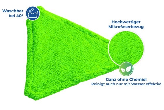 Wischmopp Mod. Triangel, problemlose Reinigung von Ecken, Nischen und großen Flächen 