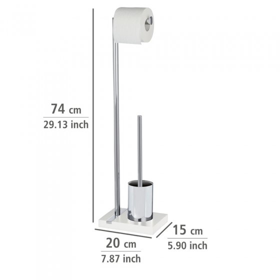 Stand WC-Garnitur Mod. Noble White, mit Chrom-Applikation