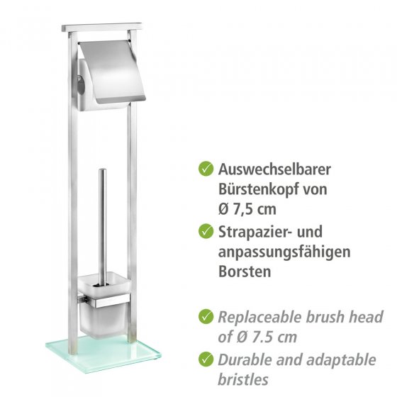 Stand WC-Garnitur Mod. Debar Edelstahl, aus rostfreiem Edelstahl