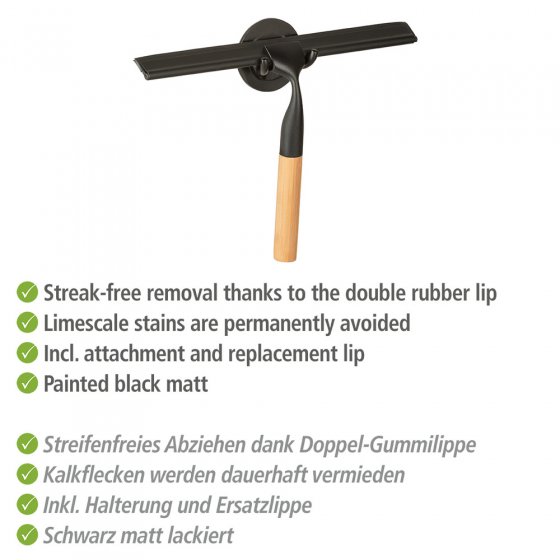 Turbo-Loc® Badezimmerwischer Mod. Bambusa, aus Bambus und Edelstahl