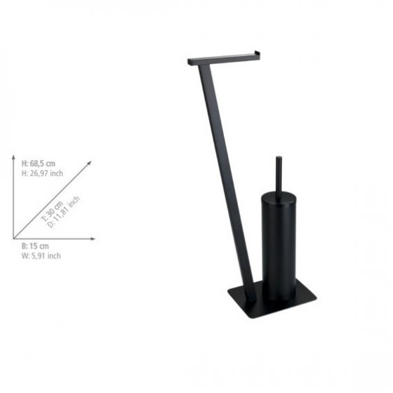 Stand WC-Garnitur Mod. Lirio Schwarz matt, mit viereckiger Bodenplatte