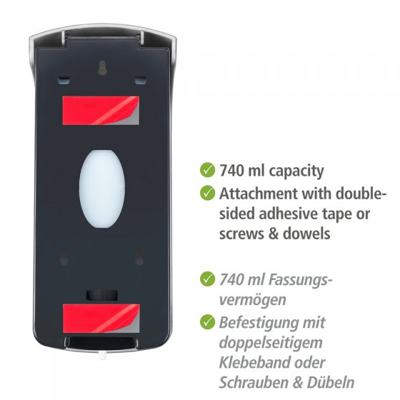 Desinfektionsmittel-Spender Mod. Ranera L Schwarz, Befestigen ohne Bohren 