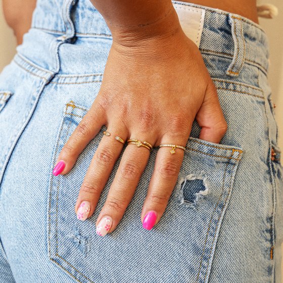 Ring 925 Sterling Silber rosé vergoldet Anhänger Raute Zirkonia 