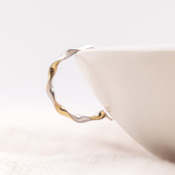 Ohrringe Gold 333 zweifarbig glanz matt 