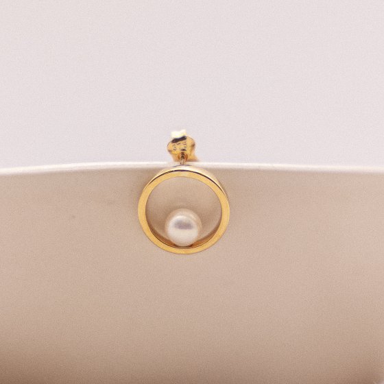 Ohrringe Gold 375 Perle weiß 4,5mm 