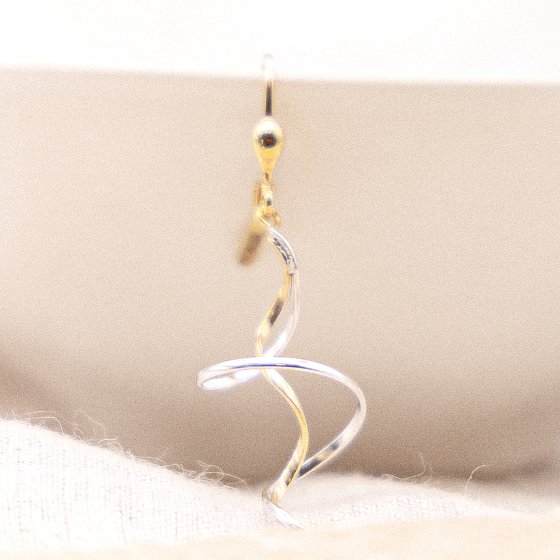 Ohrringe 333 Gold zweifarbig Spirale 
