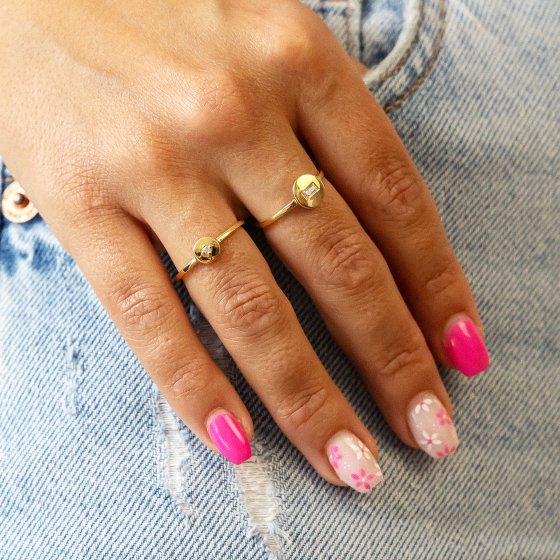 Ring 925 Silber vergoldet Boho Zirkonia 