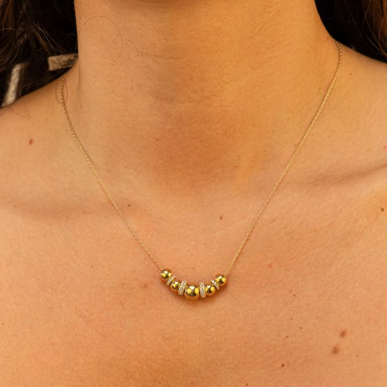 Collier 585 Gold gelb Zirkonia weiß 