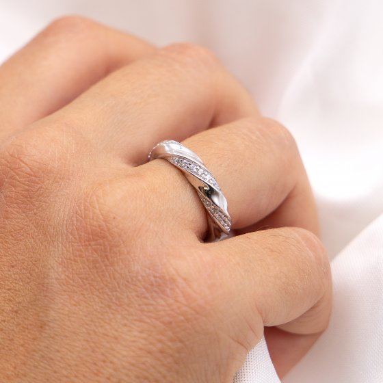 Ring Silber 925 rhodiniert mit Zirkonia weiß 