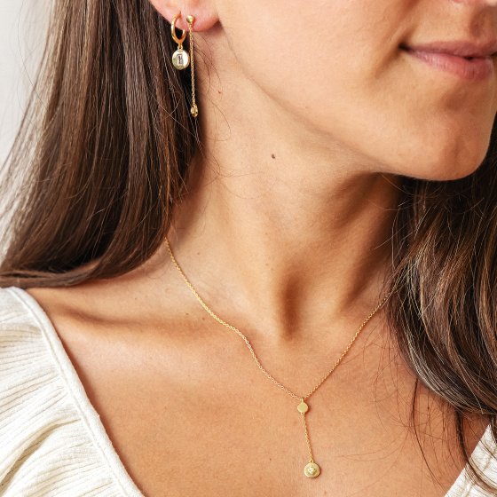 Kette 925 Silber vergoldet Plättchen Zirkonia 