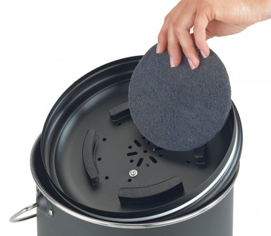 Komposteimer Mod. Nero 6 L, inklusive 3 Aktivkohlefiltern zum Wechseln 