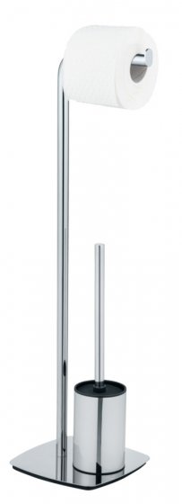 Stand WC-Garnitur Mod. Iria, chrom, mit WC-Papierrollenhalter und WC-Bürste 