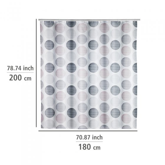 Duschvorhang Mod. Pastell Dots, 180 x 200 cm, Textil (100 % recyceltes Polyester) 
