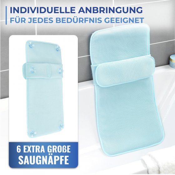 Badewannenmatte mit Kissen, aus 100% druckentlastendem Polyester-3D-Mesh-Gewebe 