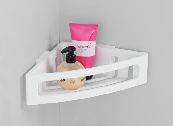 Turbo-Loc® Eckablage Mod. Bralia, Weiß, befestigen ohne bohren 