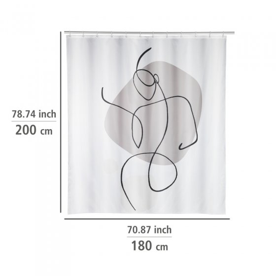 Duschvorhang Mod. Ladyline, 180 x 200 cm, Textil (100 % recyceltes Polyester) 