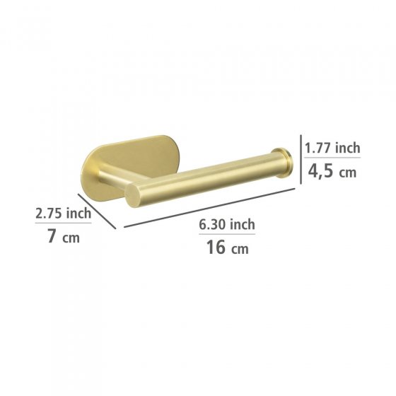 Turbo-Loc® Toilettenpapierhalter Mod. Orea Gold Matt, Befestigen ohne bohren 