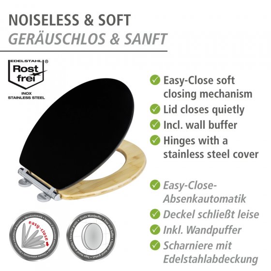 WC-Sitz Mod. Bambusa Black, aus MDF und Bambus 