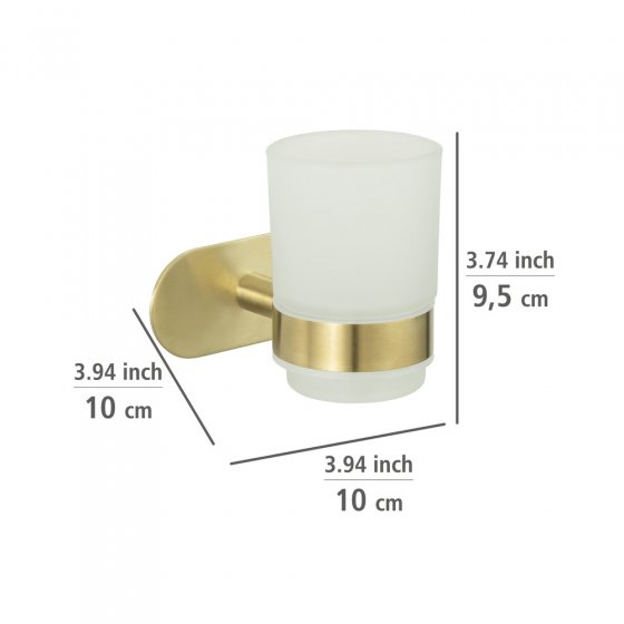 Turbo-Loc® Zahnputzbecher Mod. Orea Uno Gold Matt, Befestigen ohne bohren 