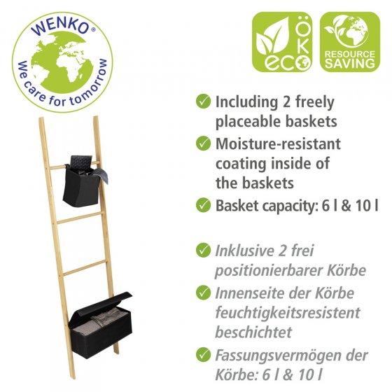 Handtuchleiter Mod. Ecori, mit 2 Fächern 