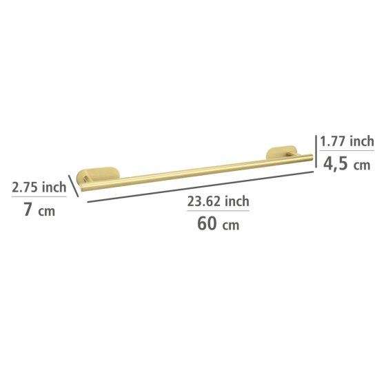 Turbo-Loc® Badetuchstange Uno Mod. Orea Gold, 60 cm, Befestigen ohne bohren 