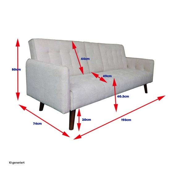 Sofa mit Knopfsteppung Elouisa Grau 
