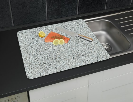 Multi-Platte Mod. Granit, Spritzschutz, Herdblende, Schneidbrett 