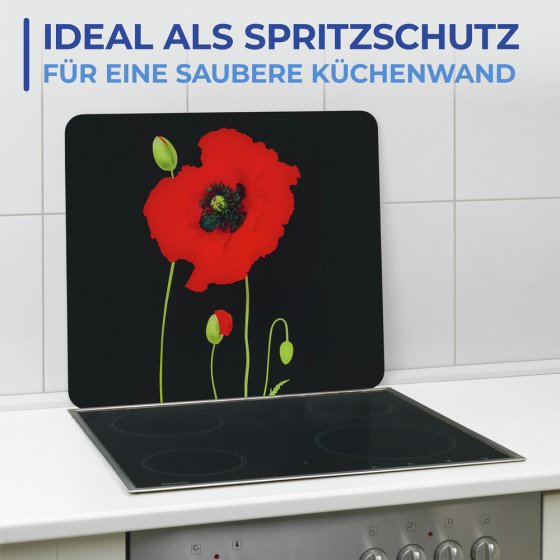Multi-Platte Mod. Mohn, Spritzschutz, Herdblende, Schneidbrett 