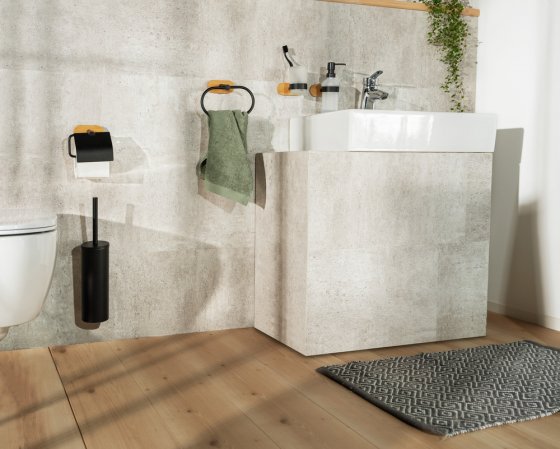 Turbo-Loc® Zahnputzbecher Mod. Orea Uno Bamboo, Befestigen ohne bohren 
