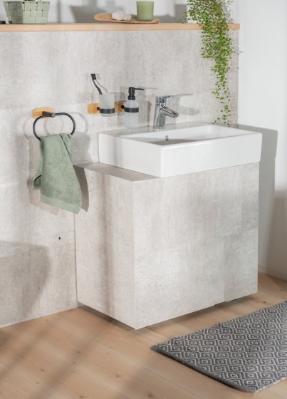 Turbo-Loc® Seifenspender Mod. Orea Bamboo, Befestigen ohne bohren 