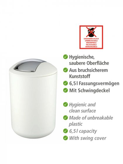 Bad-Accessoire-Set Mod. Brasil Weiß 4-teilig, Seifenspender, WC-Garnitur, Zahnputzbecher, Kosmetikeimer 