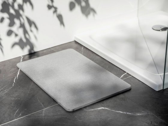 Badematte Mod. Simi Grau, 60 x 39 cm, Badvorleger, Badmatte