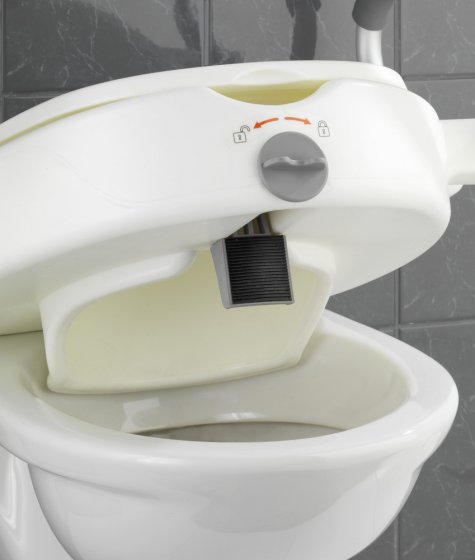 WC-Sitz Erhöhung mit Stützgriffen Mod. Secura, mit Easy-Close Absenkautomatik