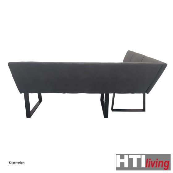 Eckbank 152 x 192 cm Schwarz Vemal kurzer Schenkel links 