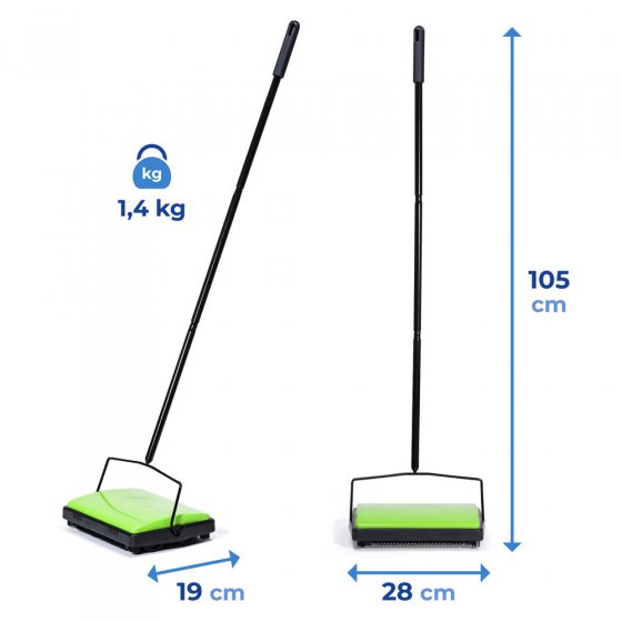 Teppichkehrer Grün, stromloser Betrieb 