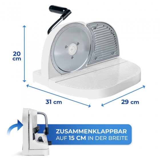 Brotschneidemaschine, mit Handkurbel 