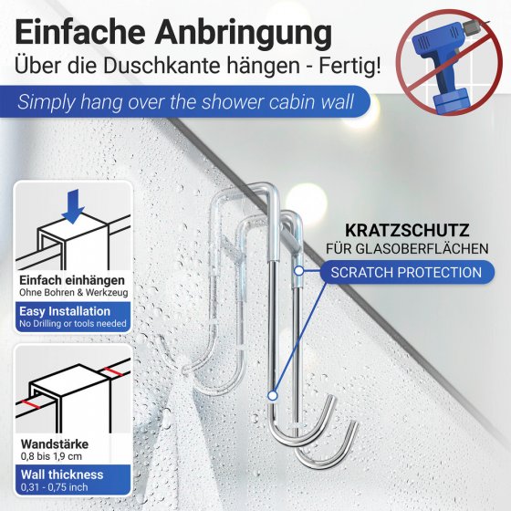 Badezimmerwischer Mod. Cave, rostfrei