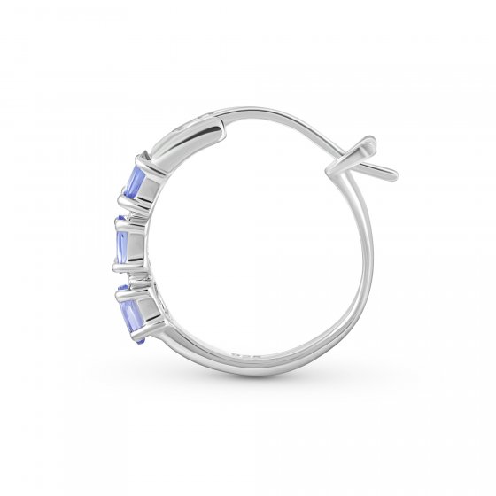 Ohrringe Silber 925 rhodiniert mit 6 blauen Saphir-Steinen 