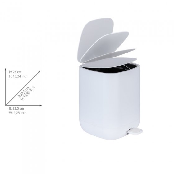 Treteimer Mod. Davos, Weiß 6,5 L, mit Easy-Close Absenkautomatik 