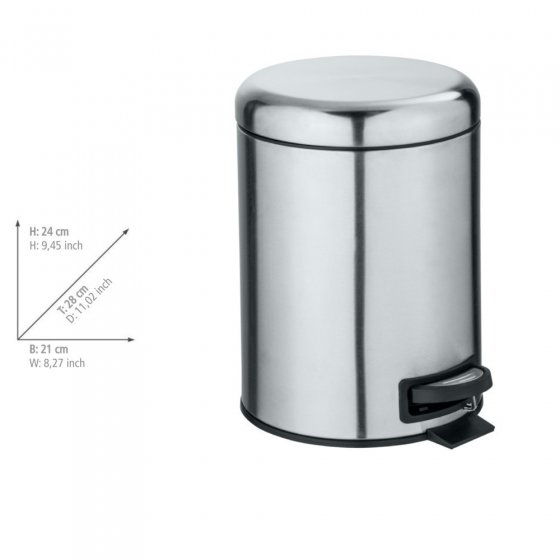 Kosmetik Treteimer Mod. Leman Edelstahl Matt 5L, mit herausnehmbarem Einsatz