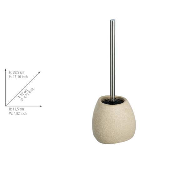WC-Garnitur Mod. Pion Beige Keramik, WC-Bürste mit Silikon-Bürstenkopf
