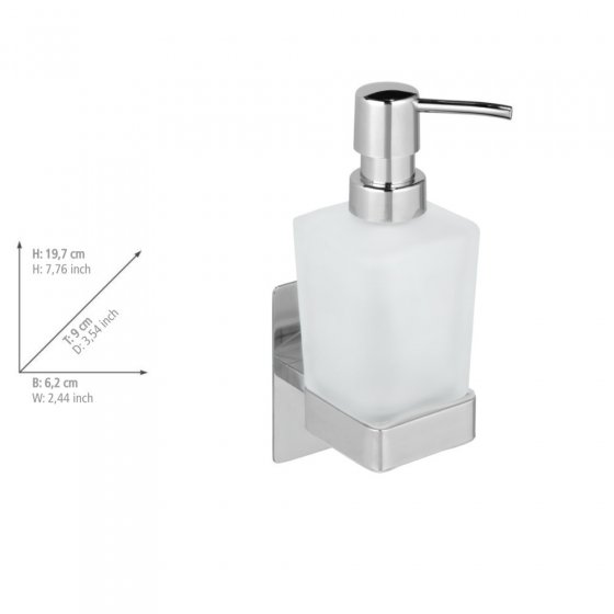 Turbo-Loc® Seifenspender Genova Shine, abnehmbarer Spender aus satiniertem Glas