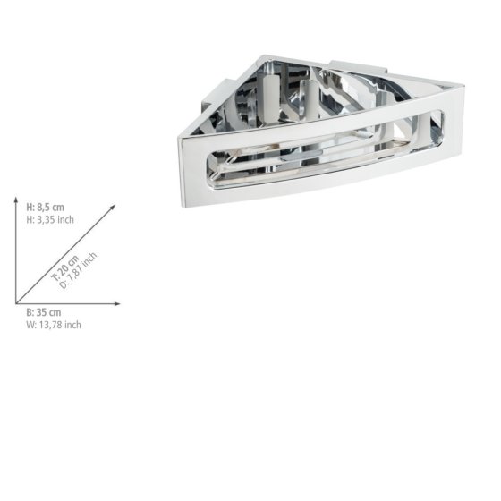 Turbo-Loc® Eckablage Mod. Bralia Chrom, Befestigen ohne Bohren 