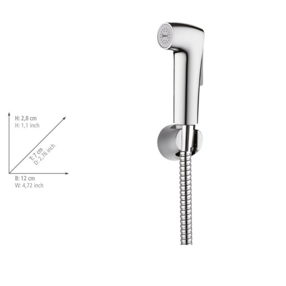 Bidet-Set, inkl. Handbrause, Schlauch & Wandhalterung 