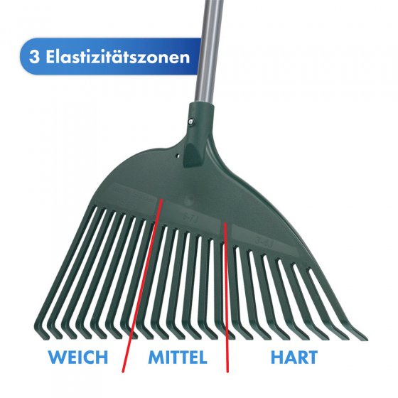 Gartenrechen mit Teleskopstiel, rückenschonend 