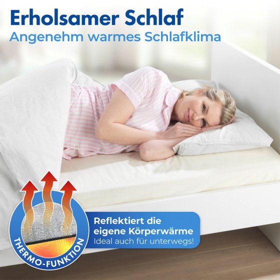 Thermo-Betteinlage, 100x150cm, reflektiert die Körperwärme 