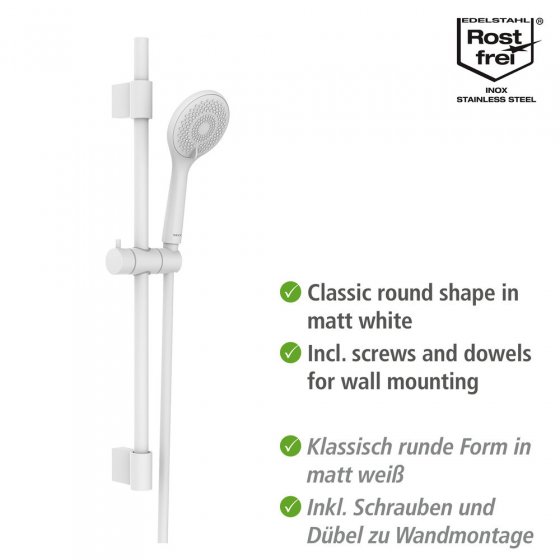 Brauseset Watersaving Weiß, Länge Stange: 70 cm