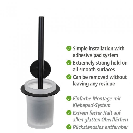 Turbo-Loc® WC-Garnitur Mod. Bivio Black matt, aus satiniertem Glas 