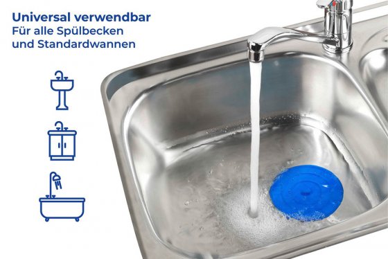Abfluss-Stöpsel Universal, 5er Set, passt in alle Standardwannen und Spülbecken 